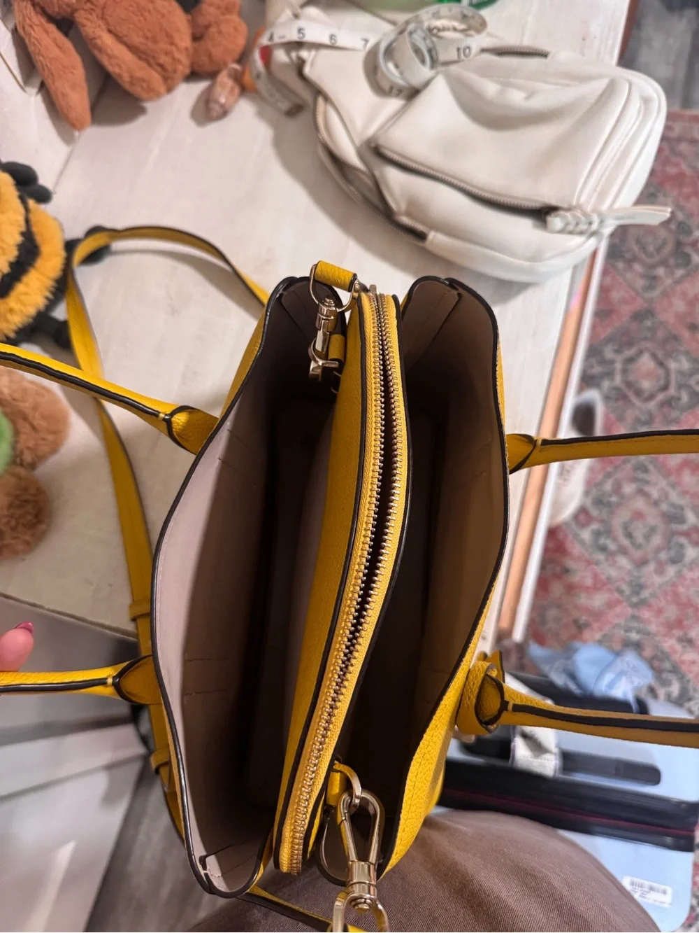 kate spade Mustard Yellow Pebbled Leather Satchel Crossbody
